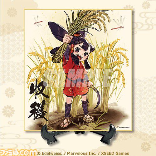『天穂のサクナヒメ』オンラインくじが5月21日に発売。掛け軸タペストリーやおにぎり型缶バッジなど、和を基調とした商品を展開。サクナヒメのさまざまな表情にも注目