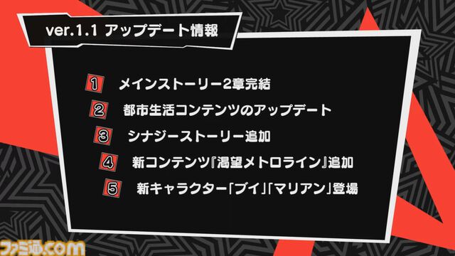 『ペルソナ5: The Phantom X』番組Ver.1.1まとめ。シナジーランク15以上で恋人関係に。YUIと美波の怪ドル契約は7月10日から。執事服ジョーカーがVer.1.2で実装【P5X】