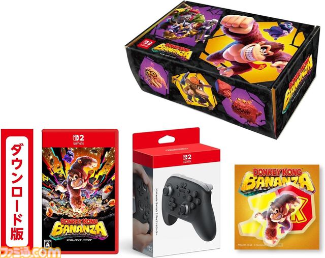 【Amazonプライムデー】『ドンキーコング バナンザ』限定セット登場。Switch 2 Proコントローラー&ダイカットステッカー付きオリジナルBOX