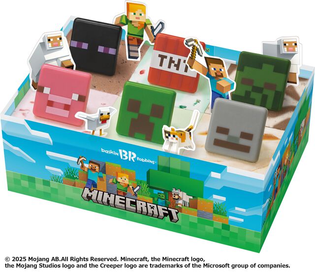 サーティワンで『マインクラフト』アイスクリームケーキが7月17日より発売。クリーパーやブタ、ゾンビなど四角だらけのアイスが登場