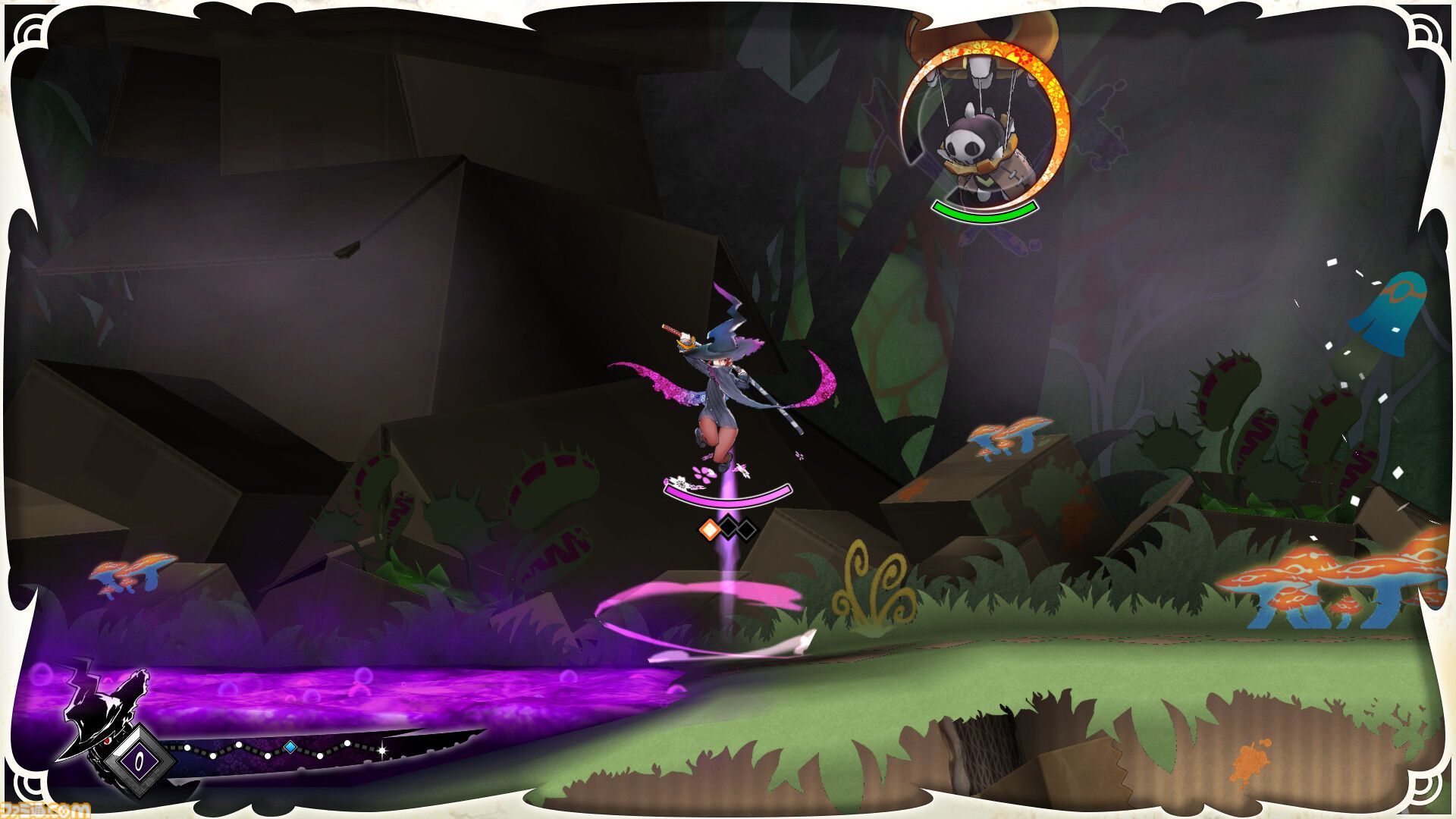 『魔女ガミ－The Witch of Luludidea－』カミを斬り裂く“斬神斬紙”スラッシュアクション発表。インティ・クリエイツ30周年記念プロジェクトの新作