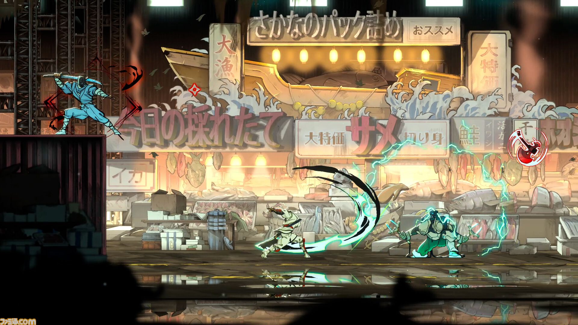 『SHINOBI 復讐の斬撃』新ステージ“魚市場”公開。動く巨大タコ看板やコンテナを飛び移りながら戦うダイナミックな忍者バトル