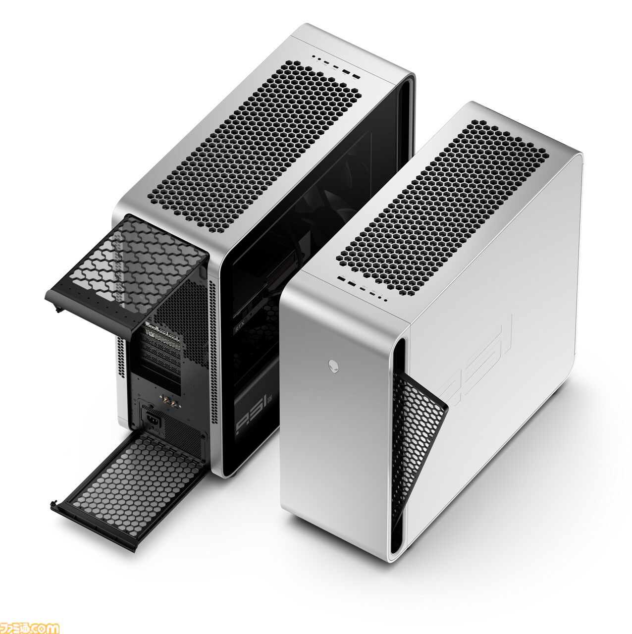 RTX50シリーズ搭載のAlienwareハイエンドゲーミングデスクトップPC“Area-51”の存在感がすさまじい。大型ファンは静音性バッチリで排熱性能も◎