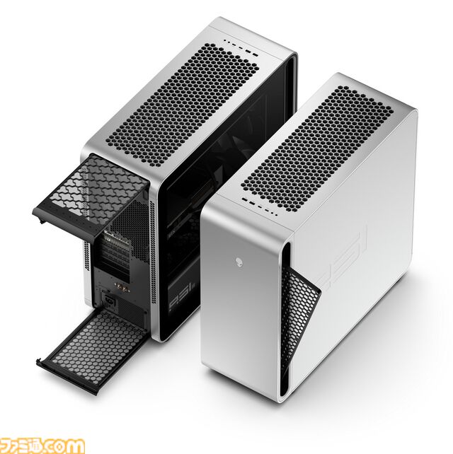 RTX50シリーズ搭載のAlienwareハイエンドゲーミングデスクトップPC“Area-51”の存在感がすさまじい。大型ファンは静音性バッチリで排熱性能も◎