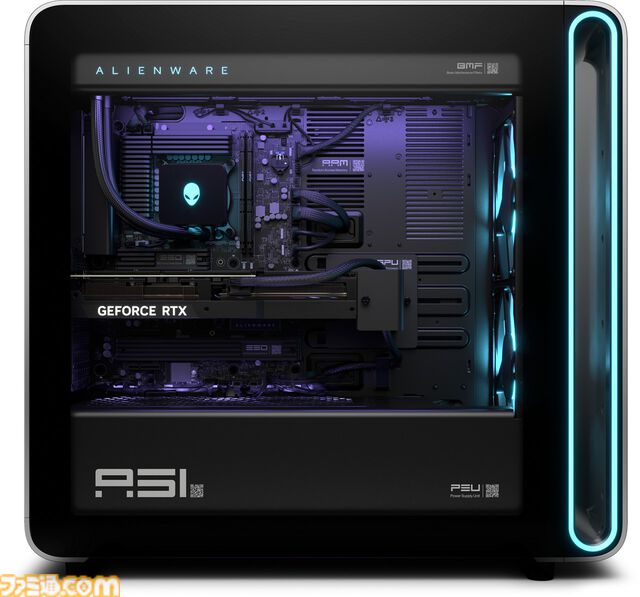 RTX50シリーズ搭載のAlienwareハイエンドゲーミングデスクトップPC“Area-51”の存在感がすさまじい。大型ファンは静音性バッチリで排熱性能も◎