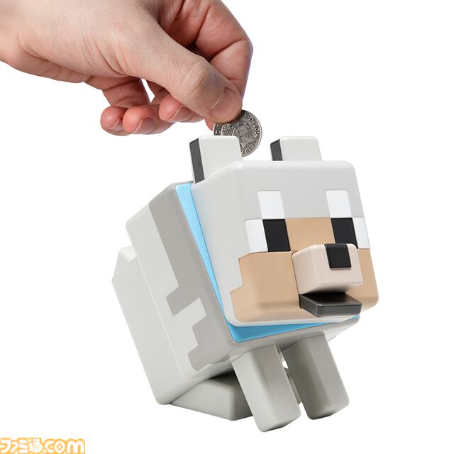 『マイクラ』光るウーパールーパーの目覚まし時計が8月上旬に発売。お金を守るオオカミの貯金箱も11月下旬より登場。ちょこんとした姿がかわいい