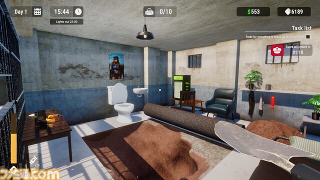 『Prison Escape Simulator: Dig Out』刑務所の床をスプーンでコツコツ掘って脱獄。獄中生活を快適にする牢内のアップグレードやギャンブルもできちゃう脱獄シミュレーターが登場