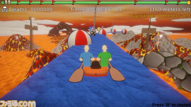 『パドルパドルパドる』ひとり1パドル操作で罠だらけのルート進むイライラ我慢系協力ボートアドベンチャー。喧嘩しても大丈夫な仲のいいふたりでどうぞ