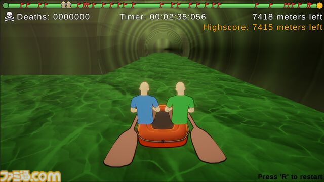 『パドルパドルパドる』ひとり1パドル操作で罠だらけのルート進むイライラ我慢系協力ボートアドベンチャー。喧嘩しても大丈夫な仲のいいふたりでどうぞ