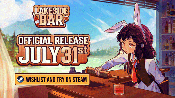 『Lakeside Bar（レイクサイド・バー）』が7月31日にSteamにてリリース決定。PCのデスクトップに常駐させてのんびりバー経営を楽しむシミュレーションゲーム