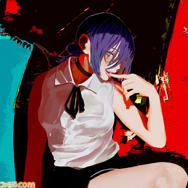 『チェンソーマン レゼ篇』米津玄師が描き下ろした主題歌“IRIS OUT”のジャケットイラスト公開。指くわえ妖艶に微笑む姿はデンジ目線か？