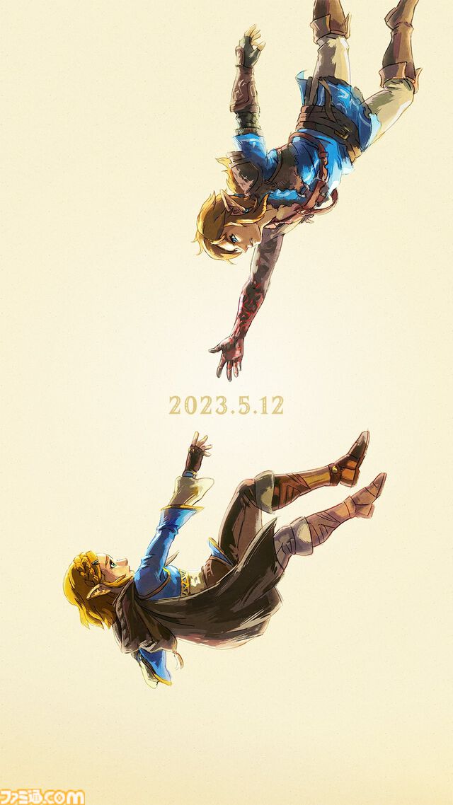『ゼルダの伝説 ティアキン』1周年で公式よりイラストが公開。1年前と異なり、しっかりと“手と手”をつなぐリンクとゼルダ