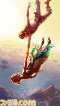 『ゼルダの伝説 ティアキン』1周年で公式よりイラストが公開。1年前と異なり、しっかりと“手と手”をつなぐリンクとゼルダ