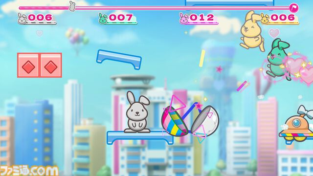 『ラッピーゲームス』TBSの朝番組“ラヴィット！”のマスコットがまさかのゲームに。ラッピーを操作してハートを集める対戦アクション