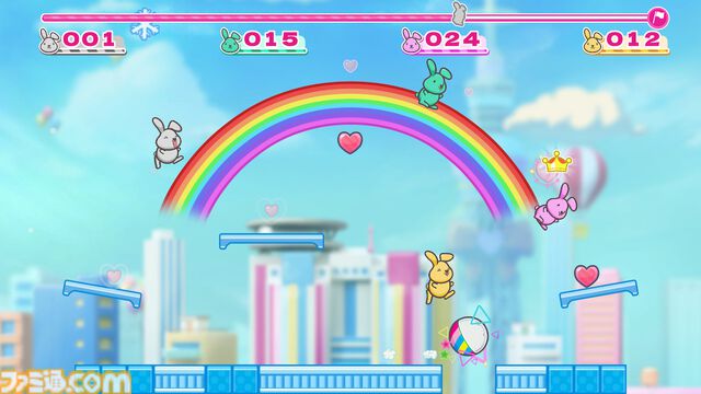 『ラッピーゲームス』TBSの朝番組“ラヴィット！”のマスコットがまさかのゲームに。ラッピーを操作してハートを集める対戦アクション