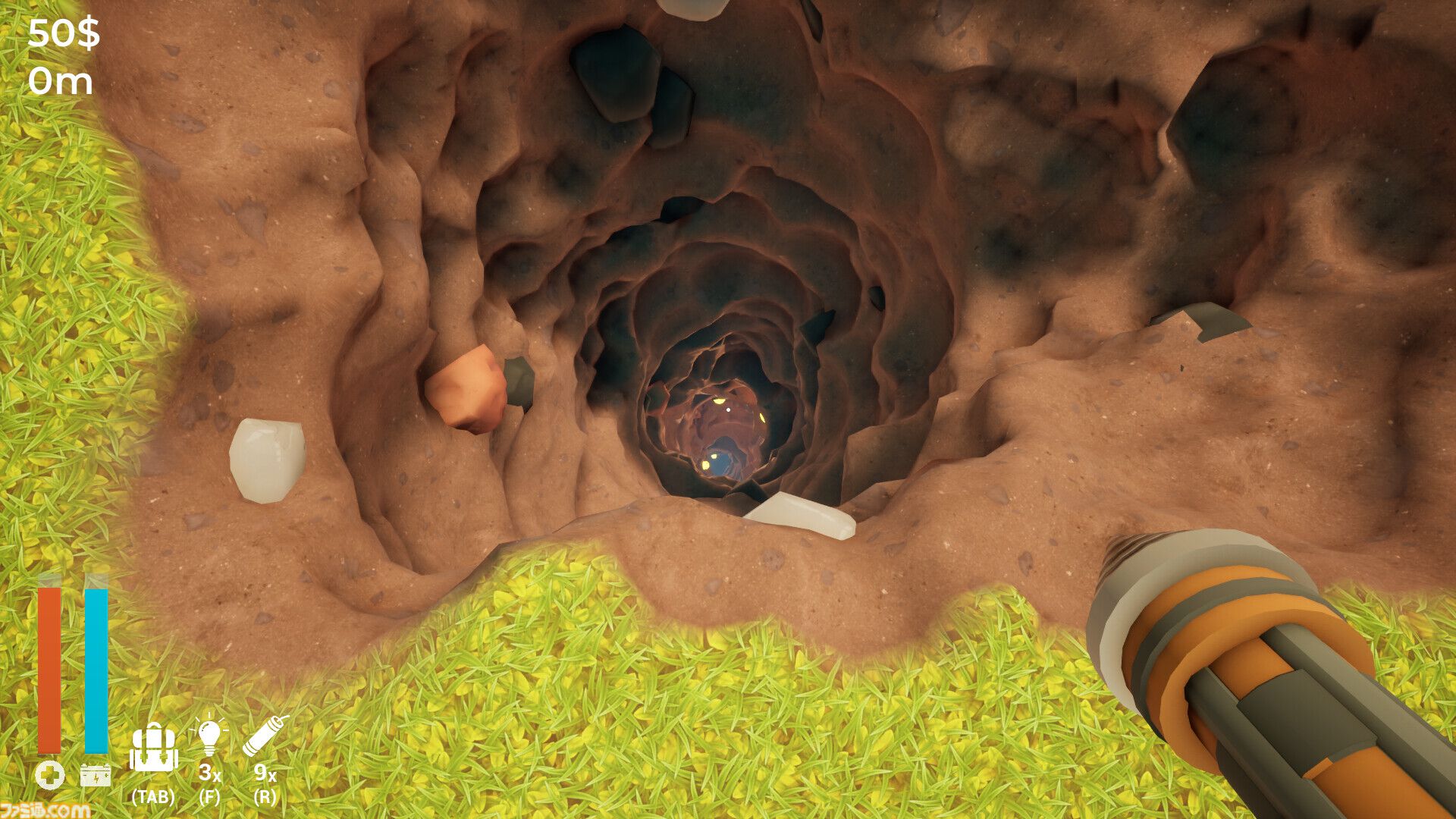 『A Game About Digging A Hole』“非常に好評”な穴掘りゲーが100万本突破。やたら資源豊富な自宅の庭に隠された秘密とは