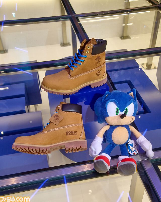 セガ“ソニック”×ティンバーランド初コラボ、イエローブーツを履いたソニックが登場。世界30足限定ブーツを渋谷パルコ店で8月9日発売