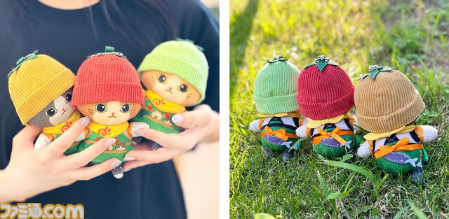 『モンハンワイルズ』トム、トマ、トモのぬいぐるみセットが登場。ケマトリスに襲撃されるもお肉を離さない、サポート部隊のアイルー3匹が仲良くぬいぐるみに