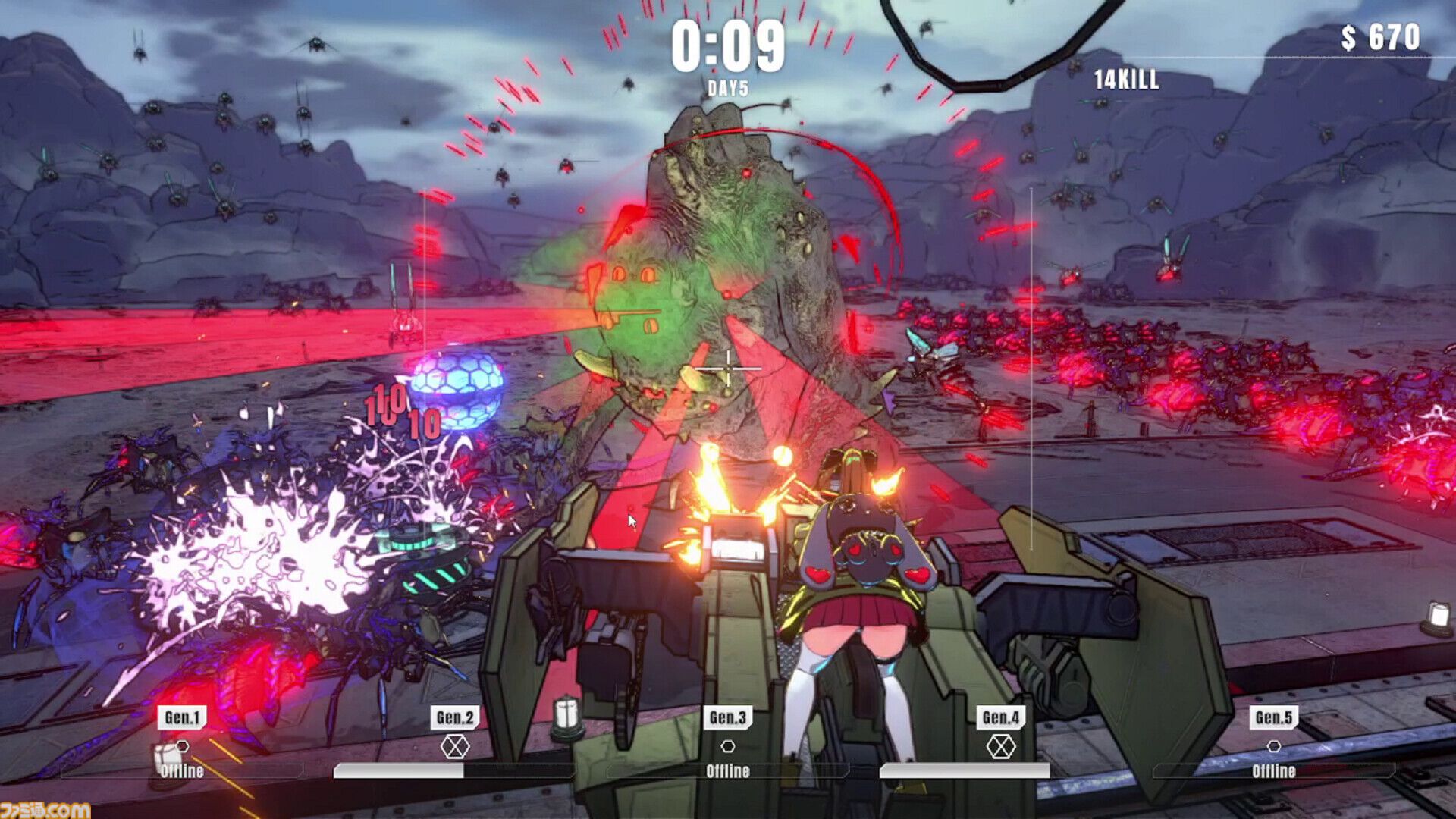 『タレットと少女』タレット乗り少女がエイリアンの大群を迎撃する防衛シューター、8月25日発売。ダメージを受けると衣服が破れるお色気要素も