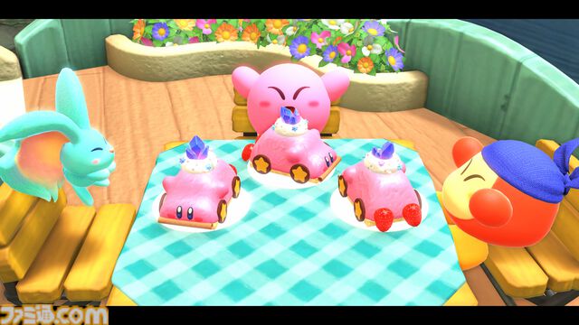 【カービィカフェ】『星のカービィ ディスカバリー』新メニュー登場。くるまほおばりケーキ“スターリーワールドVer.”が8月28日より提供開始