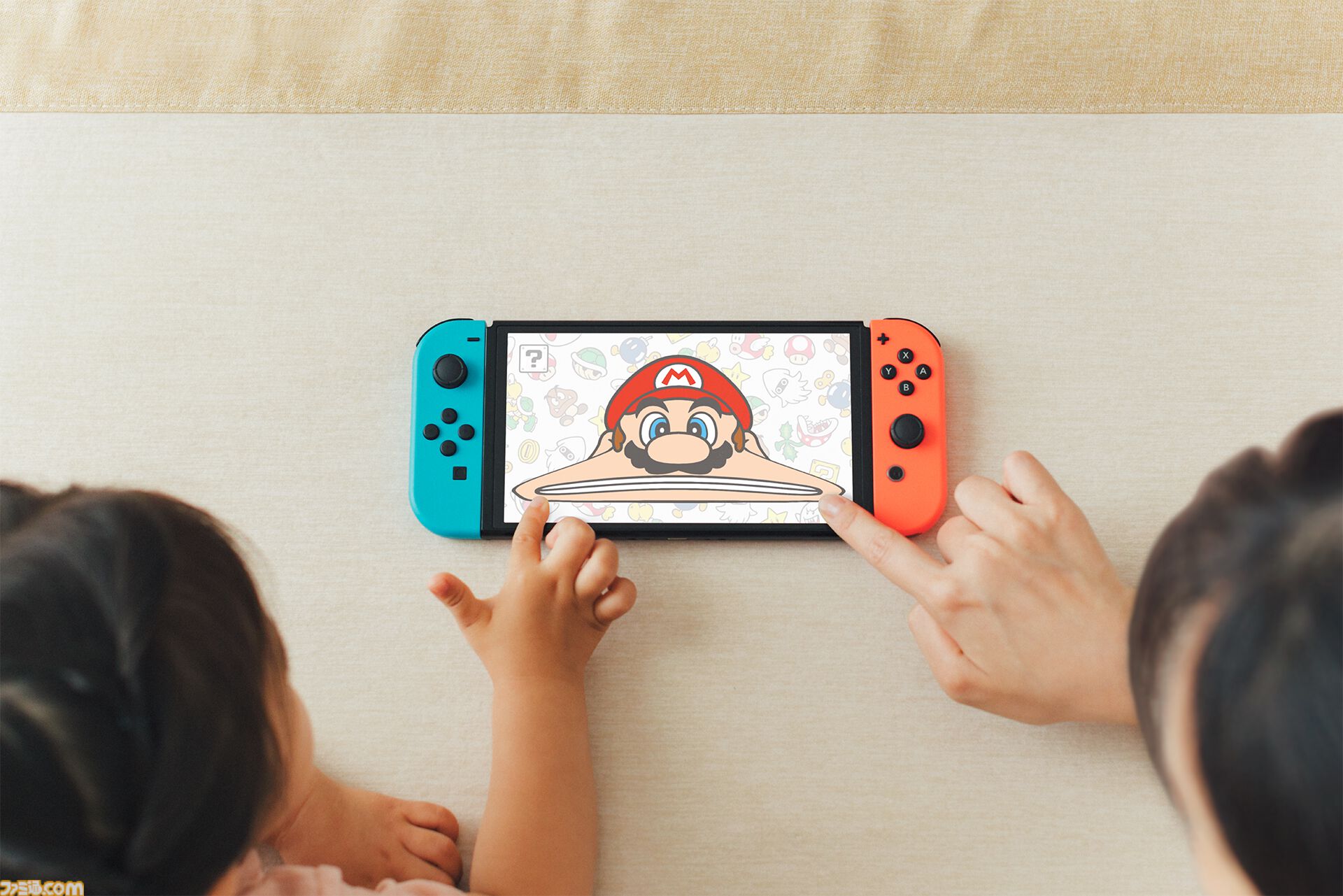 『マリオ』子ども向け新シリーズ“マイマリオ”発表。『マリオ64』タイトル画面風の顔引っ張りえほんやアプリが登場。つみきはamiiboにも