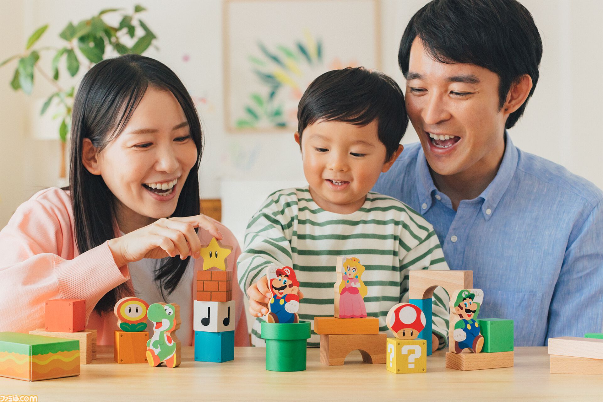 『マリオ』子ども向け新シリーズ“マイマリオ”発表。『マリオ64』タイトル画面風の顔引っ張りえほんやアプリが登場。つみきはamiiboにも