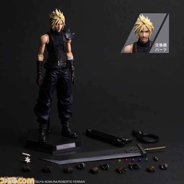 『FF7 リバース』クラウド・ストライフが“PLAY ARTS真”になって登場。自由度の高いポーズがつけられるアクションフィギュア。バスターソードにはめ込めるマテリアも付属