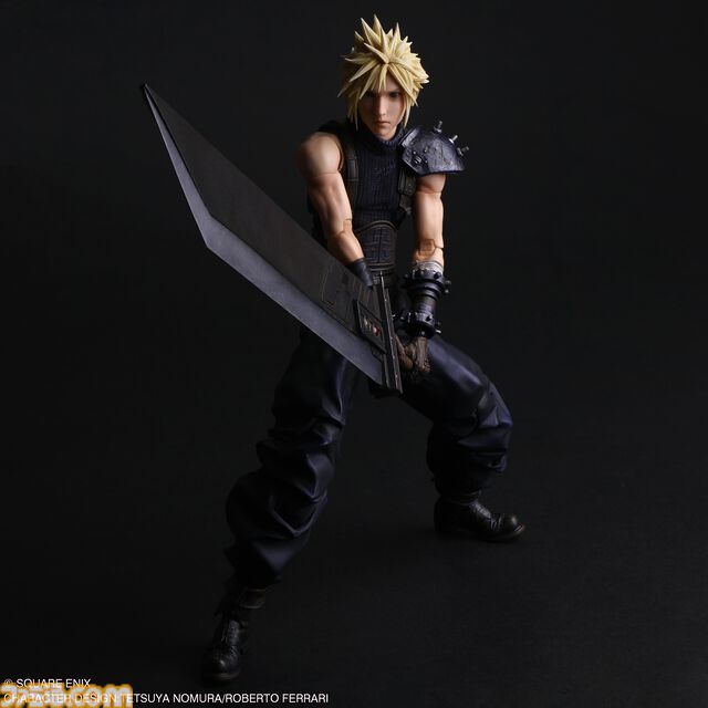 『FF7 リバース』クラウド・ストライフが“PLAY ARTS真”になって登場。自由度の高いポーズがつけられるアクションフィギュア。バスターソードにはめ込めるマテリアも付属