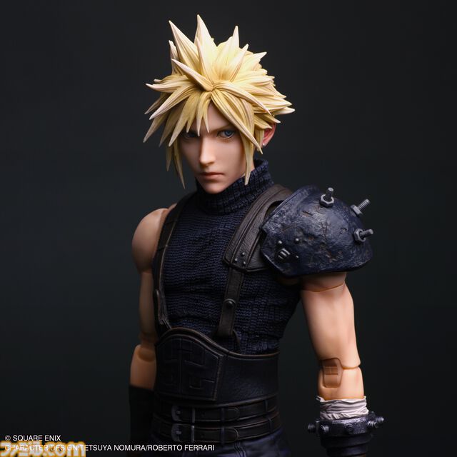 『FF7 リバース』クラウド・ストライフが“PLAY ARTS真”になって登場。自由度の高いポーズがつけられるアクションフィギュア。バスターソードにはめ込めるマテリアも付属