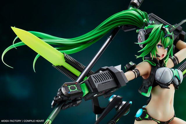 『新次元ゲイム ネプテューヌVII』ネクストグリーンの1/7フィギュアが登場。しなやかで洗練されたフォルムを再現。背部・腕・足の各ユニットはキャストオフ可