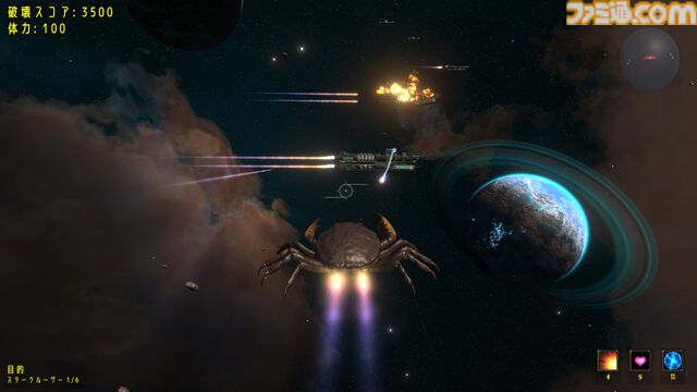 『The Giant Crab in Space』巨大ガニ3DアクションSteamで配信。宇宙で敵艦隊を蹂躙する怪獣映画さながらの爽快バトル