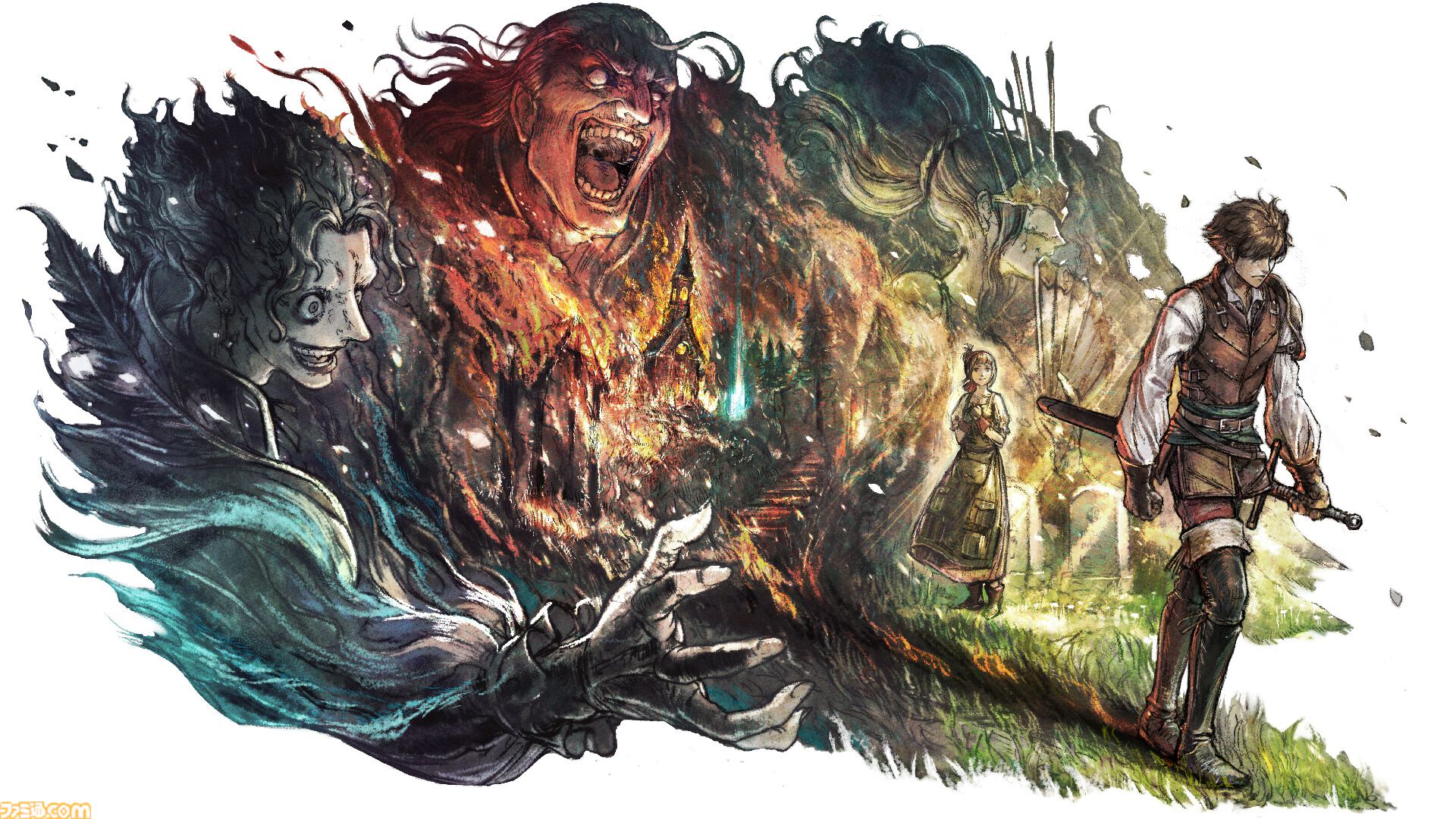 『オクトパストラベラー0』オルステラ大陸で描かれる復讐の物語。故郷を復興させるタウンビルド、主人公のジョブ選択、アビリティ付け替えなど新要素を紹介
