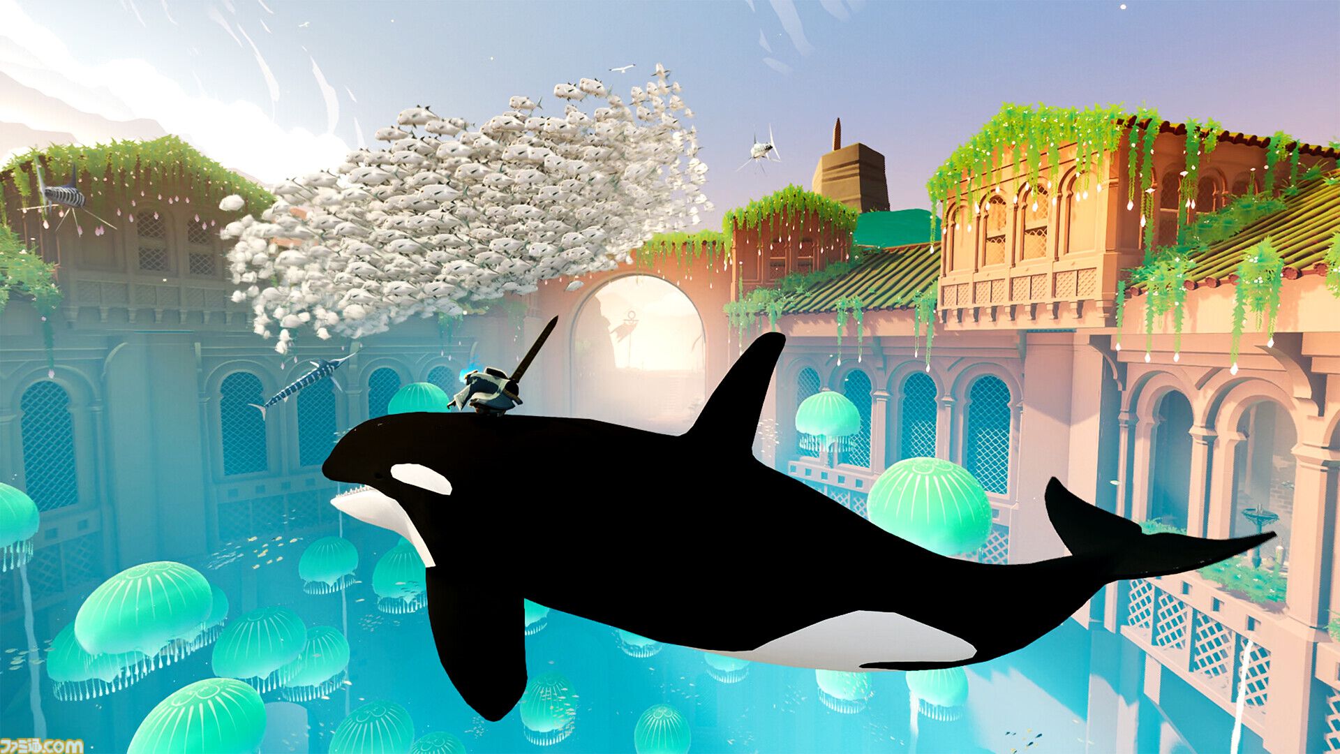 『風ノ旅ビト』クリエイターが贈る新作サーフィンアドベンチャー『Sword of the Sea』本日（8/19）配信。砂と海広がる不毛の地でトリックきめながら爽快に駆ける