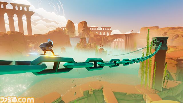 『風ノ旅ビト』クリエイターが贈る新作サーフィンアドベンチャー『Sword of the Sea』本日（8/19）配信。砂と海広がる不毛の地でトリックきめながら爽快に駆ける
