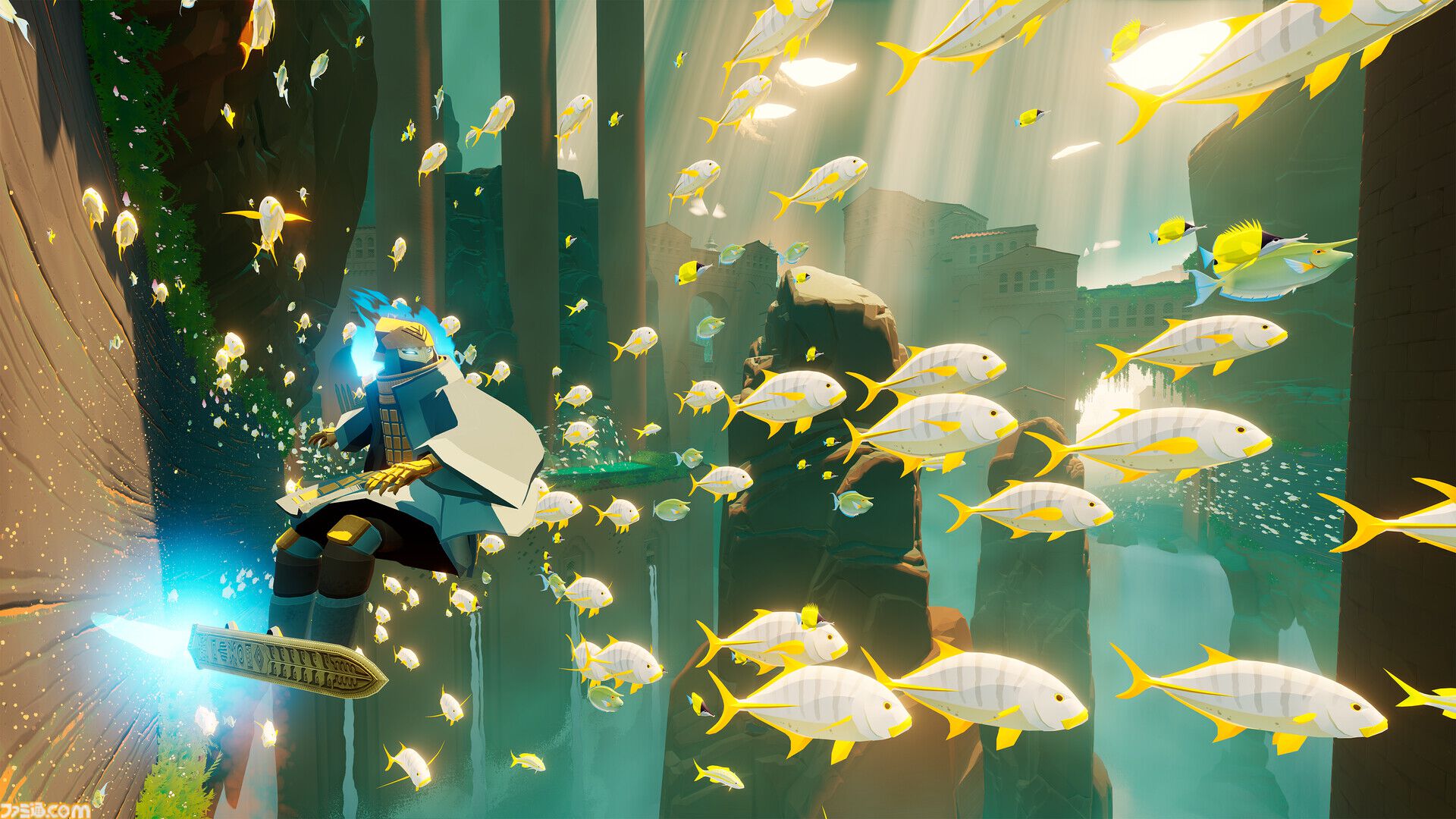 『風ノ旅ビト』クリエイターが贈る新作サーフィンアドベンチャー『Sword of the Sea』本日（8/19）配信。砂と海広がる不毛の地でトリックきめながら爽快に駆ける