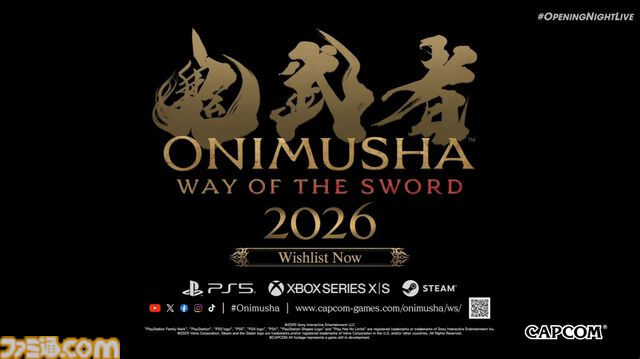 『鬼武者 Way of the Sword』最新映像が公開。武蔵に襲い掛かる奇妙な“幻魔”の姿や、手に汗握る白熱の剣戟シーンが解禁【gamescom 2025】