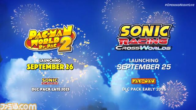 『ソニックレーシング クロスワールド』にパックマン参戦。『パックマンワールド2 リ・パック』にソニック参戦。クロスオーバーコラボが発表【gamescom 2025】