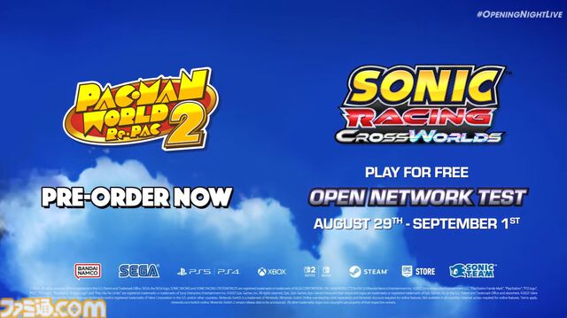 『ソニックレーシング クロスワールド』にパックマン参戦。『パックマンワールド2 リ・パック』にソニック参戦。クロスオーバーコラボが発表【gamescom 2025】