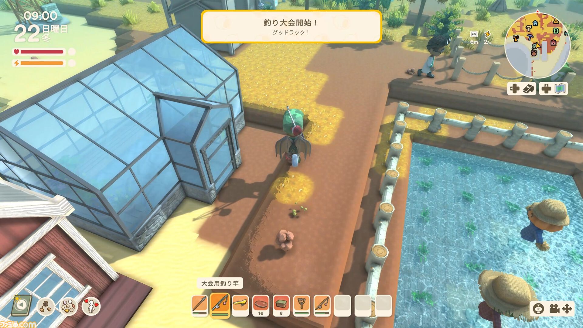 【Dinkum(ディンカム)プレイ日記】激闘、釣り大会。釣果を求めて右往左往。作ったオートバイを走らせて溜まったストレスを解消してみたり