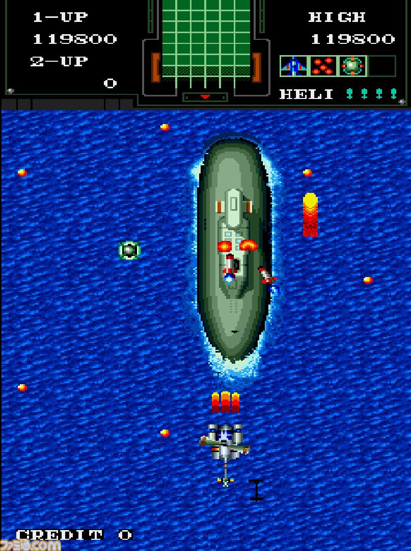 【アケアカ】『航空騎兵物語』8月21日に発売。1988年にSNKから発売されたシューティング。戦闘用ヘリを操縦して戦い、故郷に平和をもたらせ