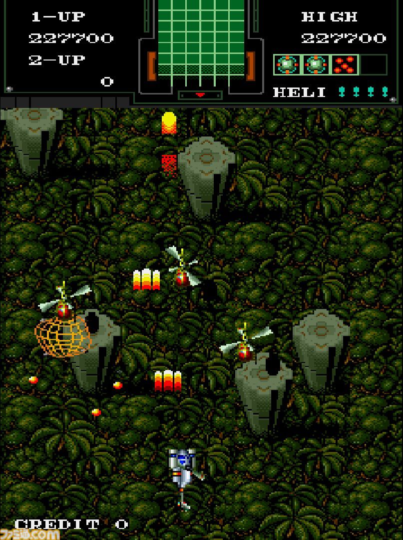 【アケアカ】『航空騎兵物語』8月21日に発売。1988年にSNKから発売されたシューティング。戦闘用ヘリを操縦して戦い、故郷に平和をもたらせ