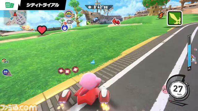 『カービィのエアライダー』を世界最速でプレイ！ シティトライアルは『エアライド』の魅力をそのままに劇的進化。アイテム＆マシンの出現数アップや多彩なイベントなど密度濃すぎる！