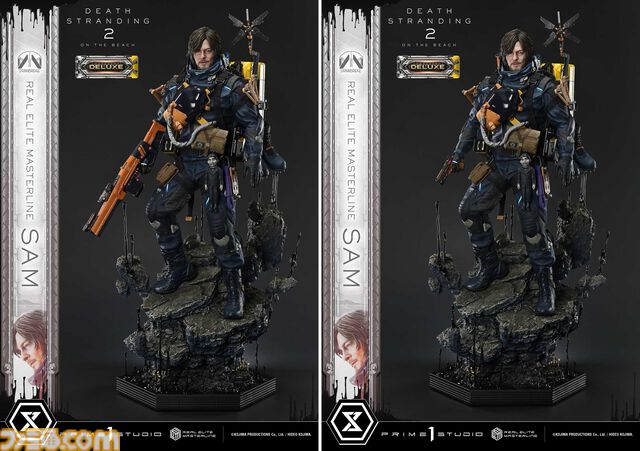 『デススト2』サムの超精巧な1/3スタチューが予約開始。DXボーナス版のお値段は約32万円で、小島秀夫氏サインプリント付ゴールド配達物も付属