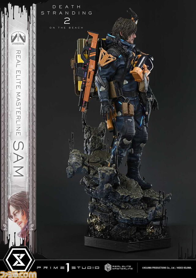 『デススト2』サムの超精巧な1/3スタチューが予約開始。DXボーナス版のお値段は約32万円で、小島秀夫氏サインプリント付ゴールド配達物も付属