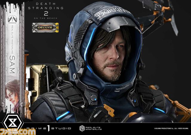 『デススト2』サムの超精巧な1/3スタチューが予約開始。DXボーナス版のお値段は約32万円で、小島秀夫氏サインプリント付ゴールド配達物も付属