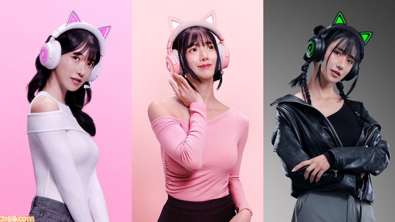 【Razer】ネコミミヘッドセット“Kraken Kitty V3”登場。高性能なProモデル（28980円）と軽量なXモデル（9980円）が予約開始