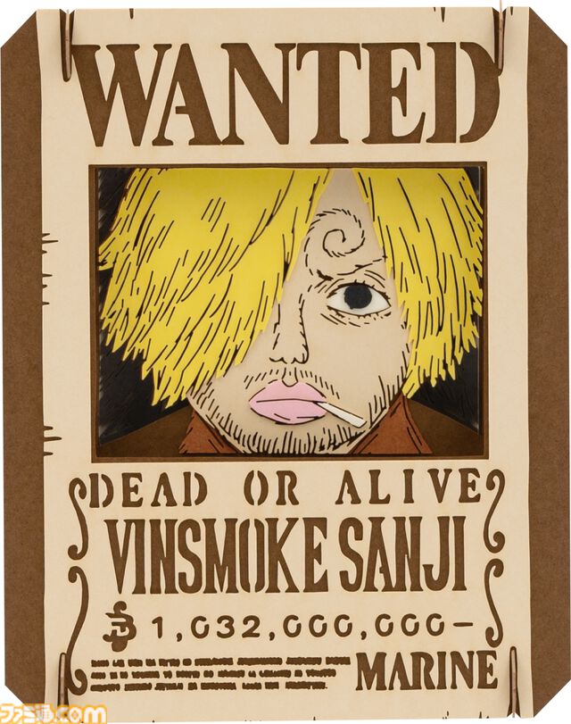 『ワンピース』の手配書をペーパークラフトで立体的に再現。ゾロ、ナミ、チョッパー、ロー、キッドなど13種のペーパーシアターが9月30日より順次発売
