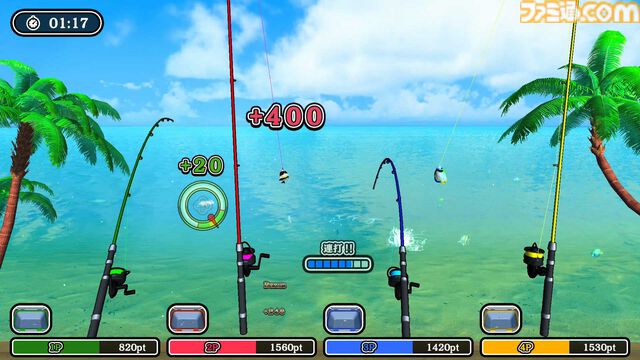 『釣って！海つり』岩礁や堤防など海で楽しむ釣りアクションがSwitchとPC向けに配信。最大4人対戦可能、釣った魚のコレクションやオンラインランキングでやり込み要素充実