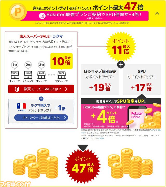 楽天スーパーセールでポイント最大47倍。『龍が如く8』58%オフ、『ペルソナ5R』52%オフ。ロジクールGのゲーミングデバイスもお得に