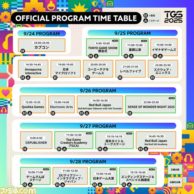 【東京ゲームショウ2025】イベントステージ・公式番組情報が公開。9⽉9⽇時点で出展社数は1138社、出展⼩間数は4159⼩間となり昨年を⼤きく上回り過去最大規模での開催に